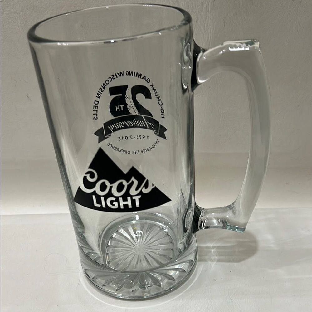 Coors Light Draft Beer Mug 7 In Tall 3 1/4 In Round 24 Oz Black 25 Anniversary